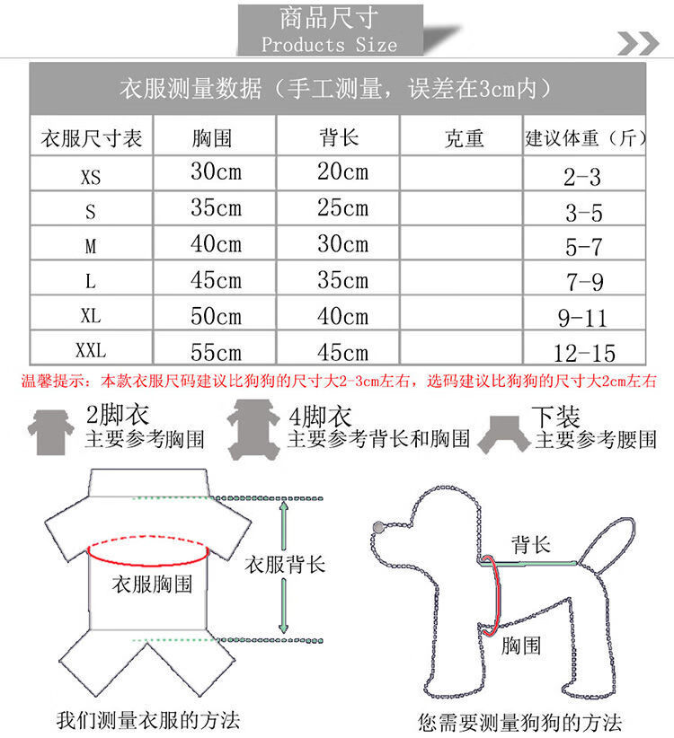 狗狗四脚衣制作图样